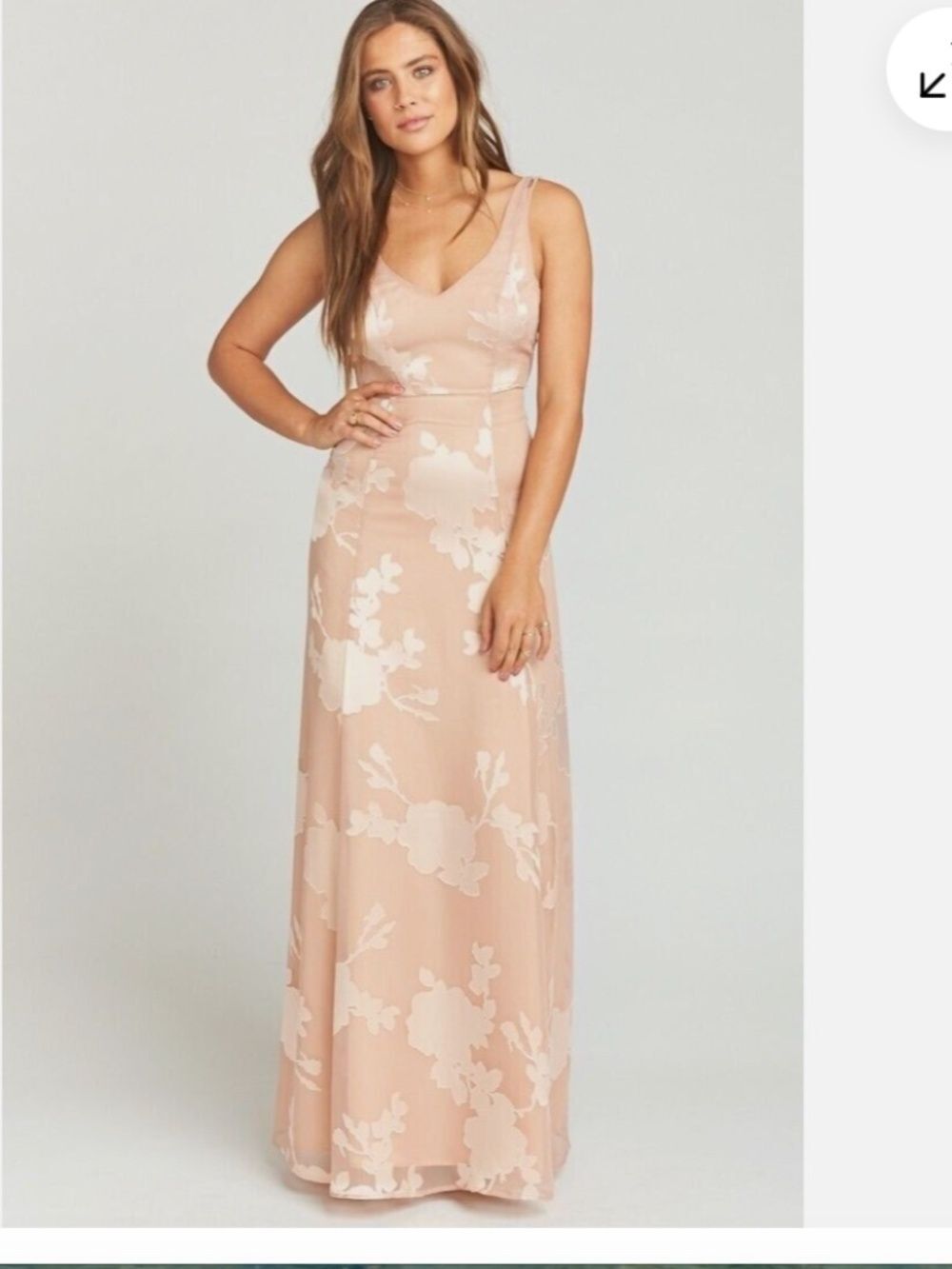 Show Me Your Mumu Jenn Embroidered Floral Mesh Maxi Dress Pink XXS